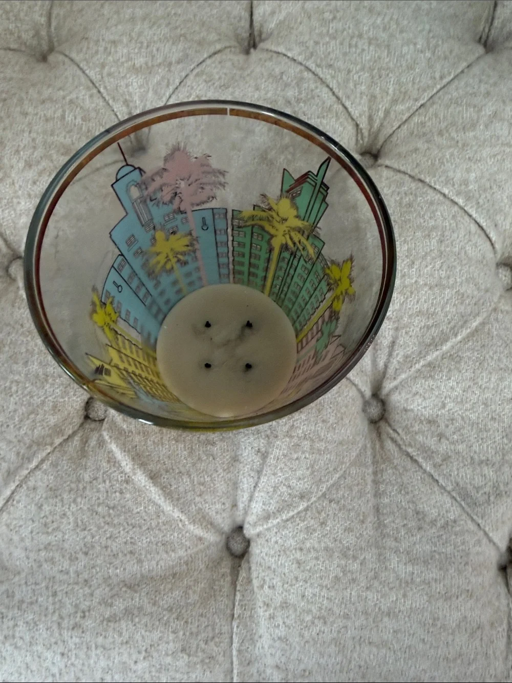 Baobab Collection Pink, Gold & Blue Miami Glass Candle Holder